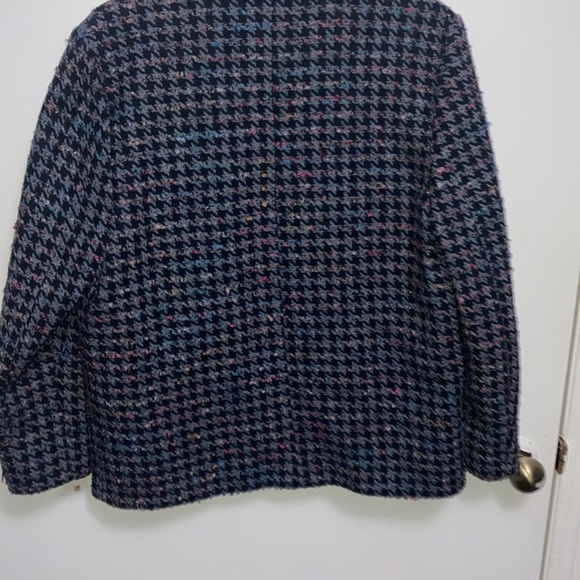 Vintage Wool Houndstooth Plaid Single Breasted Blazer Size 10 - Picture 10 of 10